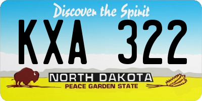 ND license plate KXA322