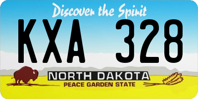 ND license plate KXA328