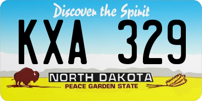 ND license plate KXA329