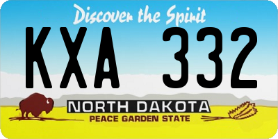 ND license plate KXA332