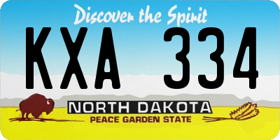 ND license plate KXA334