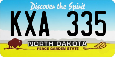 ND license plate KXA335
