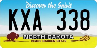 ND license plate KXA338