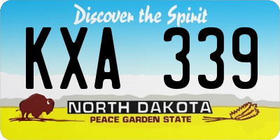 ND license plate KXA339