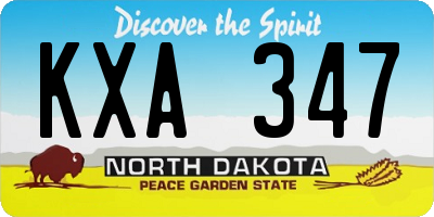 ND license plate KXA347
