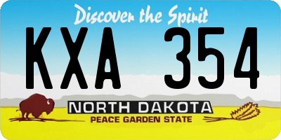 ND license plate KXA354
