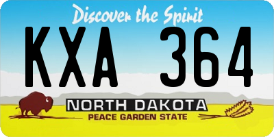 ND license plate KXA364