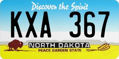 ND license plate KXA367