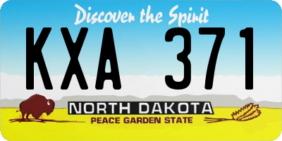 ND license plate KXA371