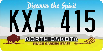 ND license plate KXA415