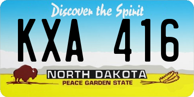 ND license plate KXA416