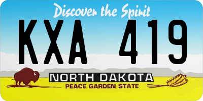 ND license plate KXA419