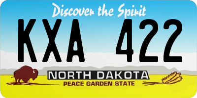 ND license plate KXA422
