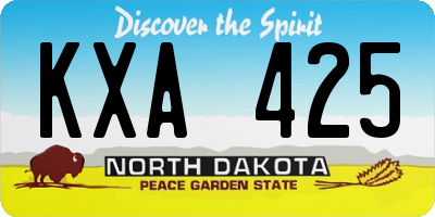ND license plate KXA425