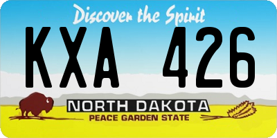 ND license plate KXA426