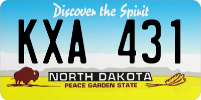 ND license plate KXA431