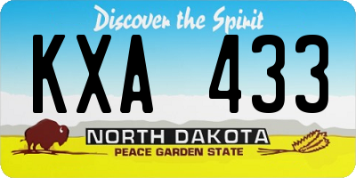 ND license plate KXA433