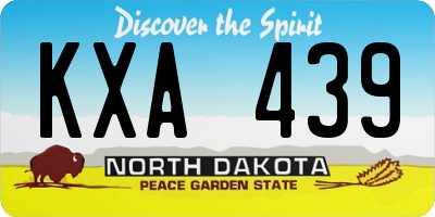 ND license plate KXA439