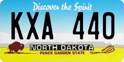 ND license plate KXA440