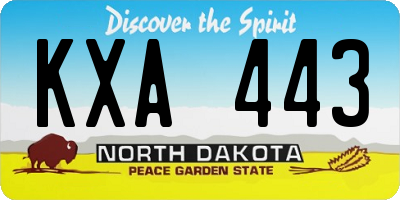 ND license plate KXA443