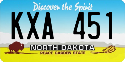 ND license plate KXA451