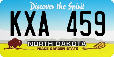 ND license plate KXA459