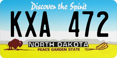 ND license plate KXA472