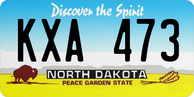 ND license plate KXA473