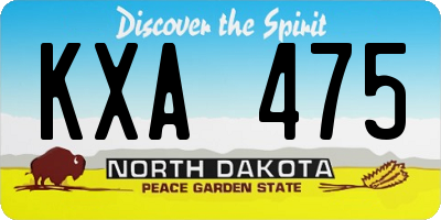 ND license plate KXA475