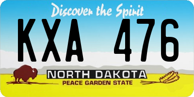 ND license plate KXA476