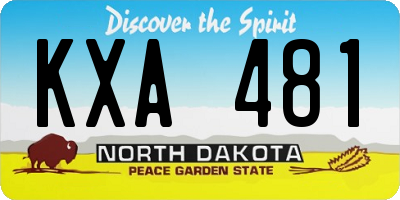 ND license plate KXA481