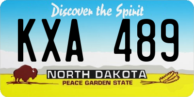 ND license plate KXA489