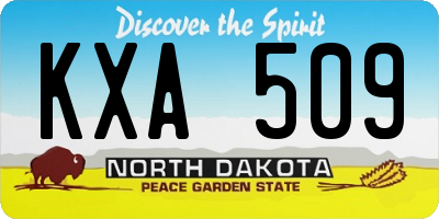 ND license plate KXA509
