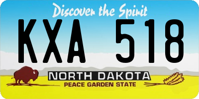 ND license plate KXA518