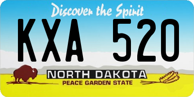 ND license plate KXA520