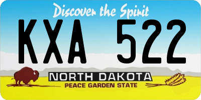 ND license plate KXA522
