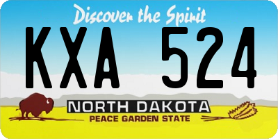 ND license plate KXA524
