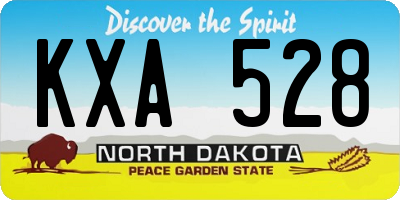 ND license plate KXA528