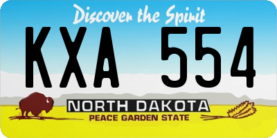 ND license plate KXA554