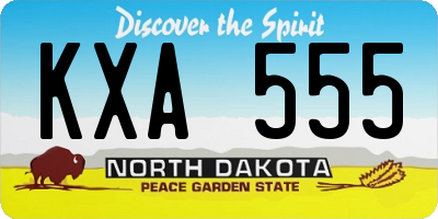 ND license plate KXA555