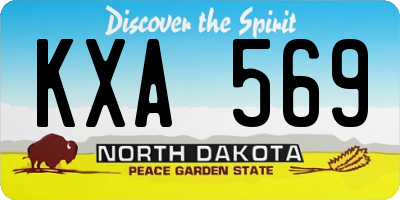 ND license plate KXA569