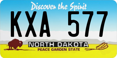 ND license plate KXA577