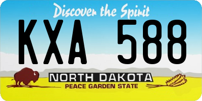 ND license plate KXA588