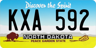 ND license plate KXA592