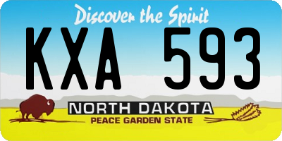ND license plate KXA593