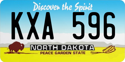 ND license plate KXA596