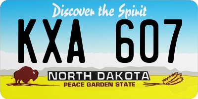 ND license plate KXA607