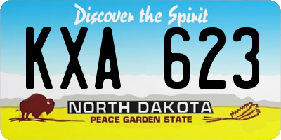 ND license plate KXA623