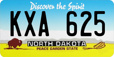 ND license plate KXA625