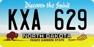 ND license plate KXA629